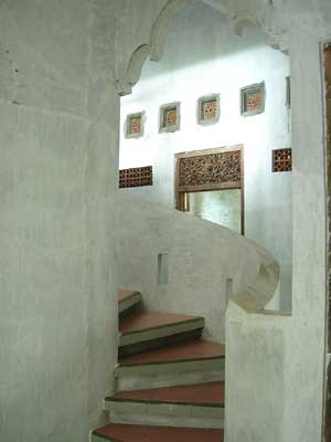 Inside, staircase